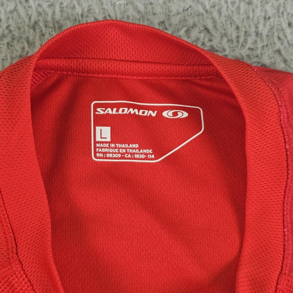 Salomon Pullover Mens Large‎ Red ACTI LITE 1/4 Zip Running Long Sleeve Top - Picture 6 of 13